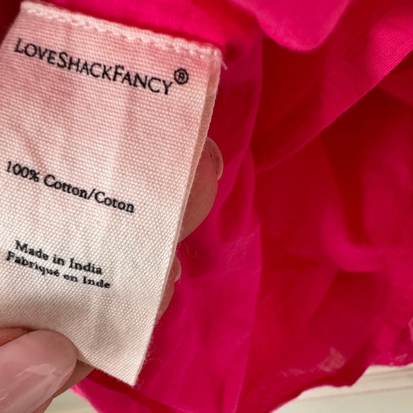 LoveShackFancy Natasha Heritage Mini Dress, Bright Pink, XS, Cotton, wore once - Picture 8 of 9